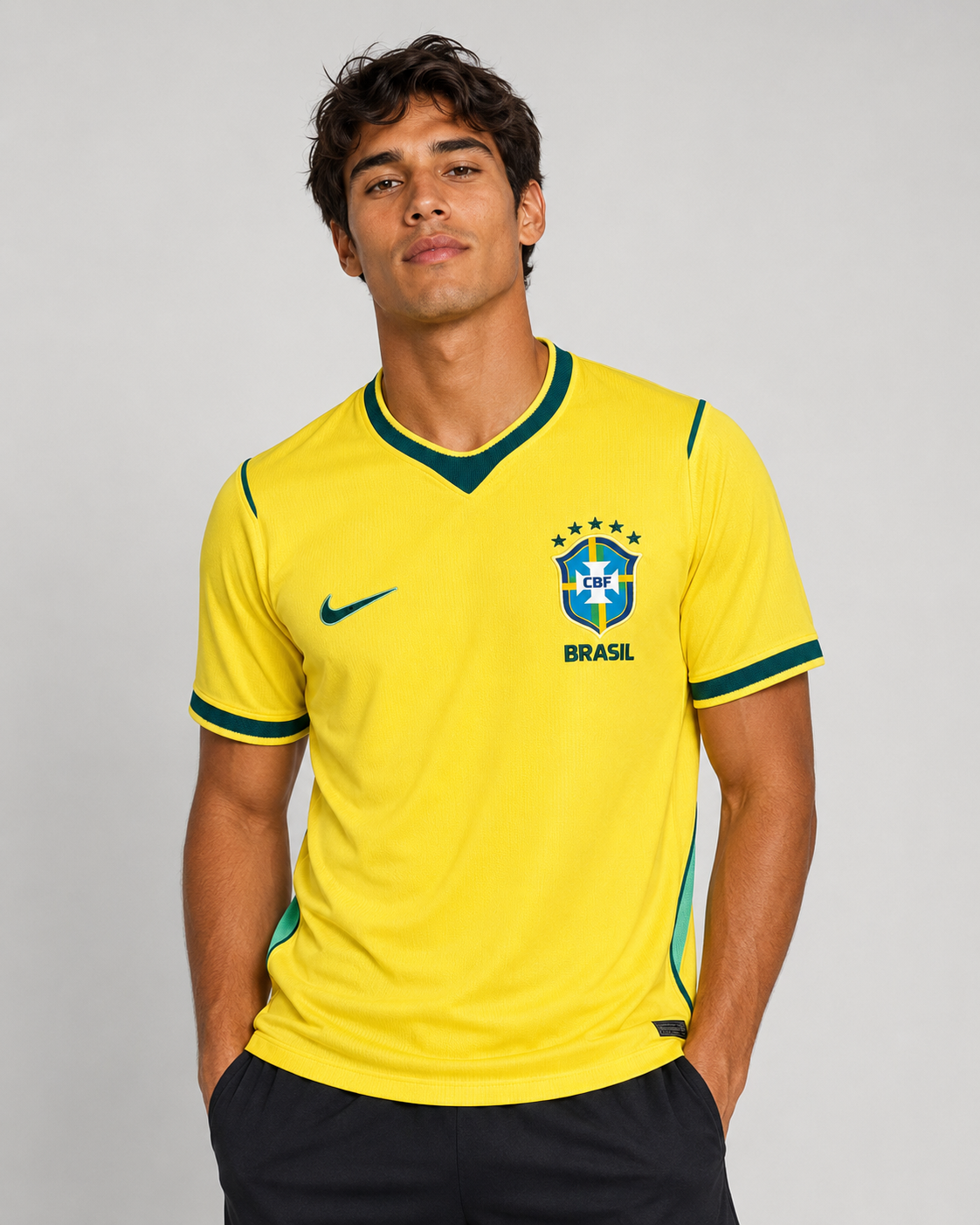 Camisa Brasil Amarela Masculina Mantello