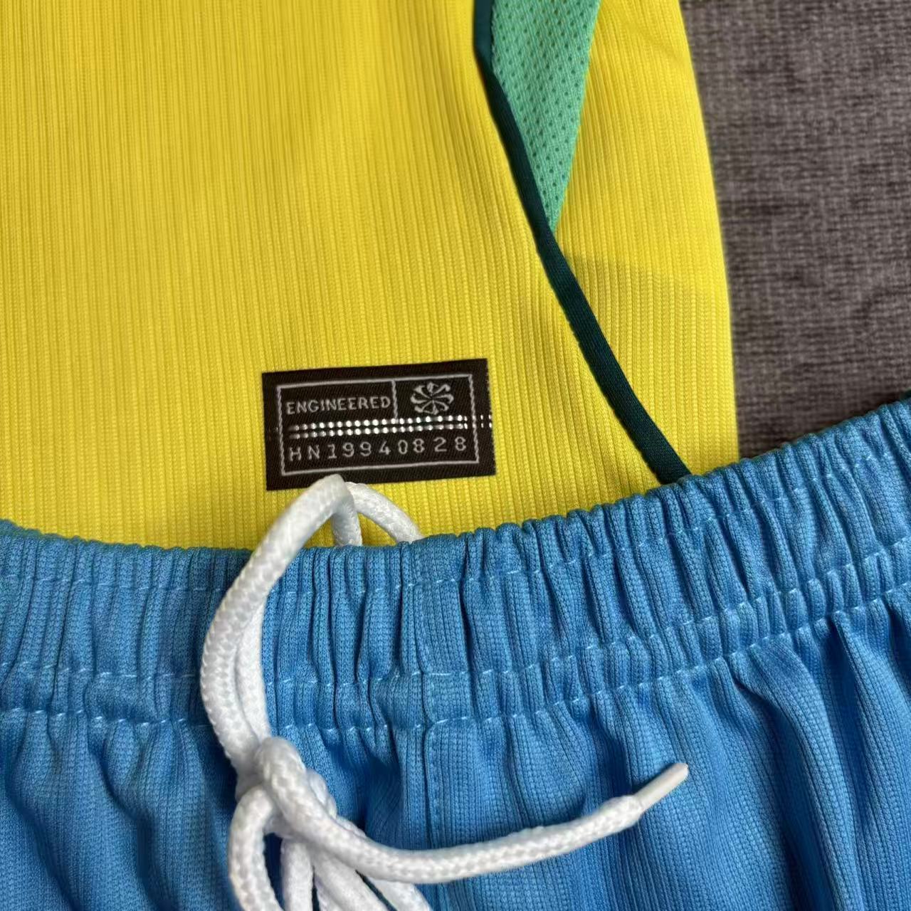 Kit Infantil Brasil Amarelo Mantello - Camisa + Short